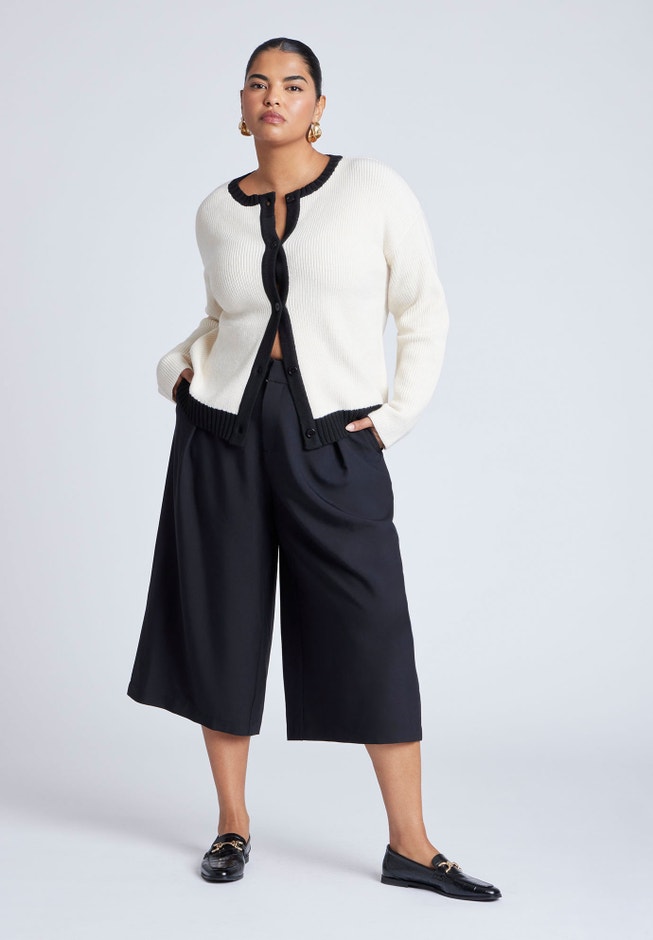 Contrast Placket Cardigan image number null