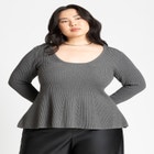 Peplum Sweater Top image number null