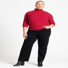 Three Quarter Sleeve Turtleneck Sweater image number null