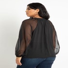 Sheer Raglan Sleeve Blouse image number null
