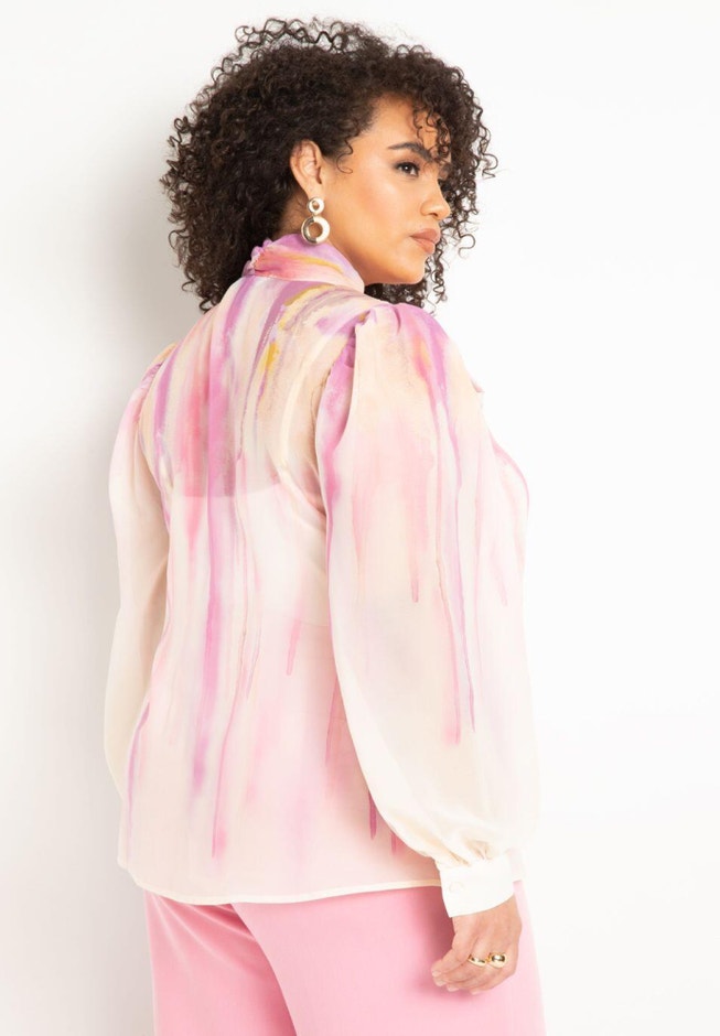 Printed Bow Blouse image number 1
