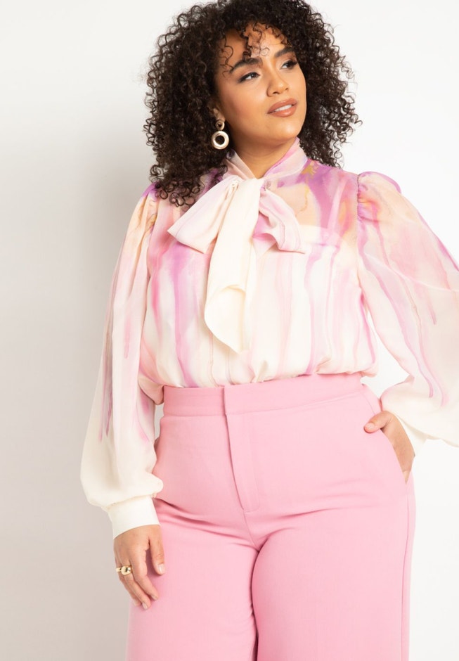 Printed Bow Blouse image number 0