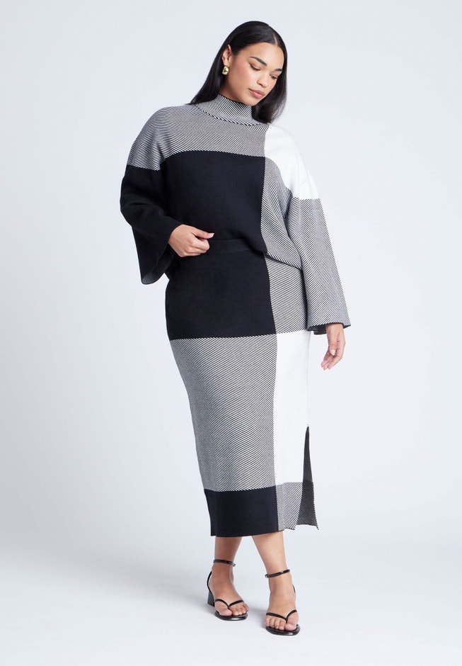 Intarsia Sweater Skirt image number null