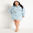 Chambray Cropped Button Down image number null