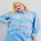 Chambray Cropped Button Down image number null