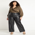 Collared Cowl Neck Satin Blouse image number null