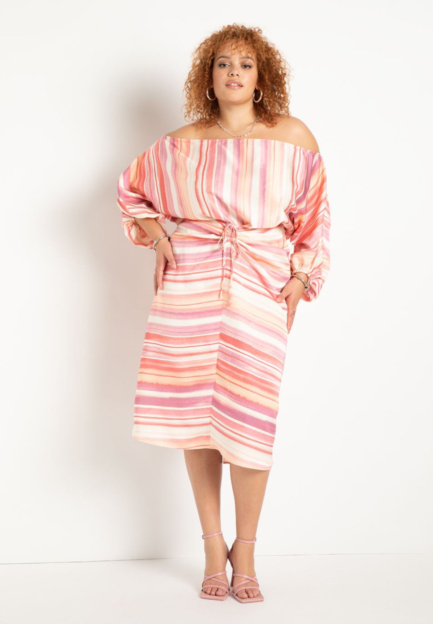 Off The Shoulder Poet Sleeve Blouse image number 2