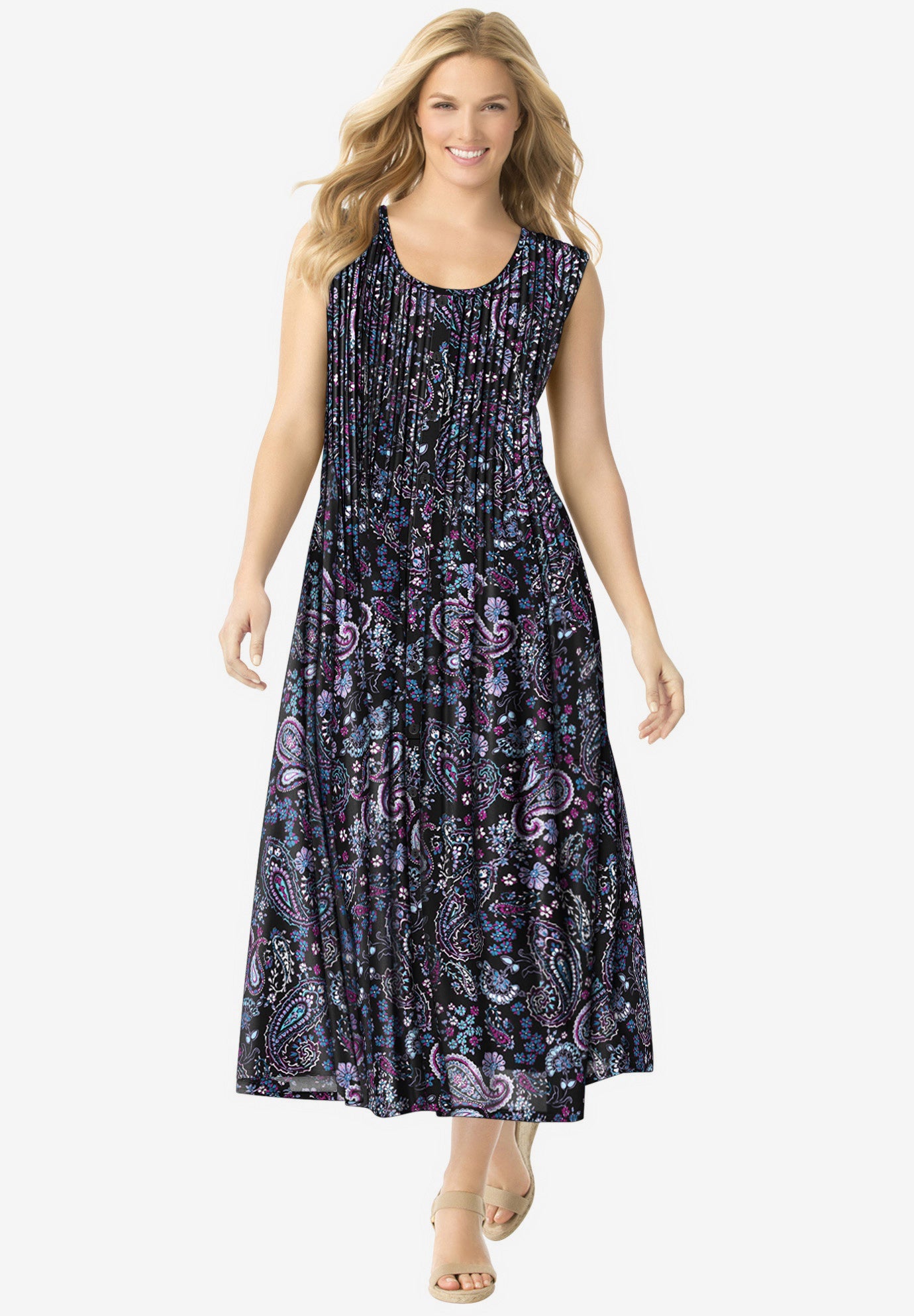 Pintucked Sleeveless Dress image number 0