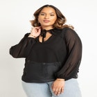 Neckline Detail Chiffon Blouse image number null