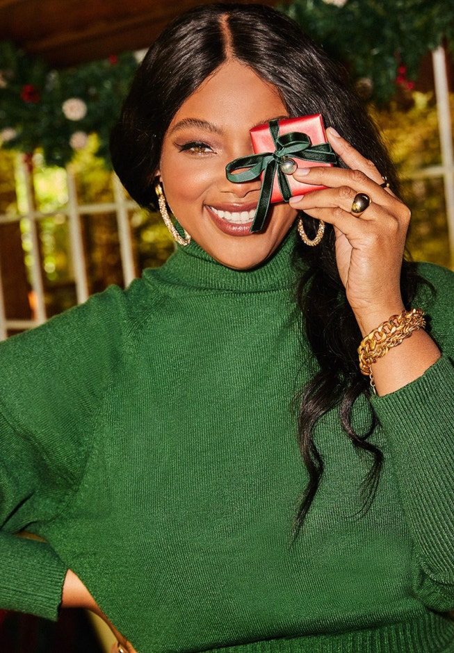 Tall Cuff Turtleneck Puff Sleeve Sweater image number 3