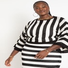 Wide Sleeve Striped Sweater image number null