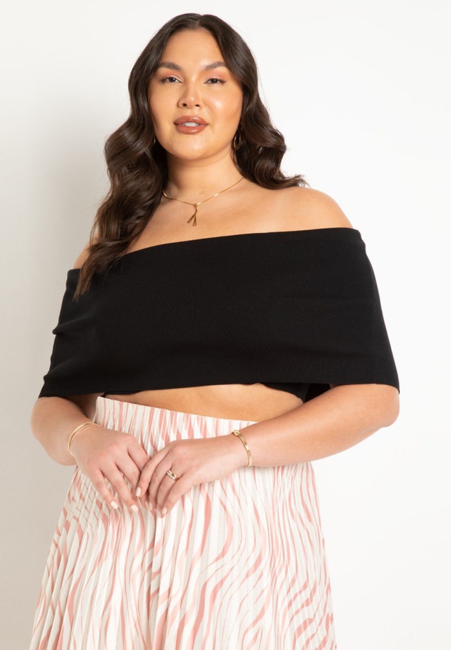 Off The Shoulder Sweater Tube Top image number 0