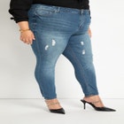 Gena Fit Peach Lift Distressed Skinny Jean image number null