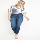 Classic Fit Peach Lift Button Fly Skinny Jean image number null