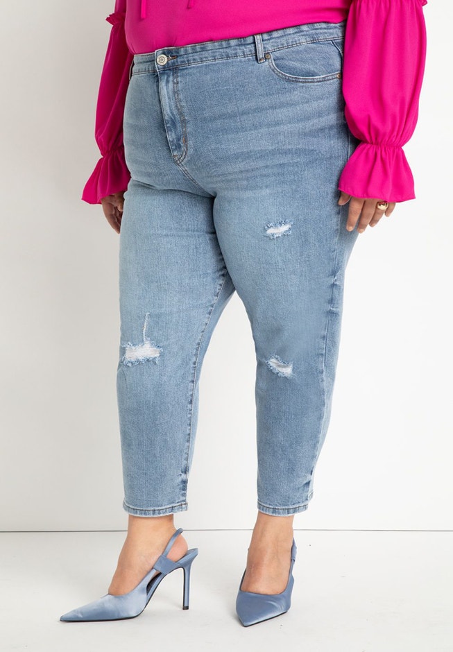 Gena Fit Stretch Denim Mom Jean image number 0