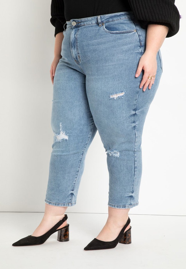 Viola Fit Stretch Denim Mom Jean image number 0