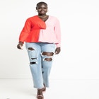 Distressed Straight Leg Jean image number null