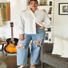 Distressed Straight Leg Jean image number null