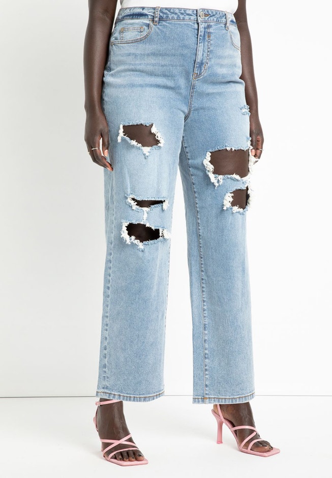 Distressed Straight Leg Jean image number 0