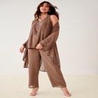 Plus Size Beaded Georgette Scoop Neck 3-Piece Pant Set image number null