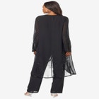Plus Size Beaded Georgette Scoop Neck 3-Piece Pant Set image number null