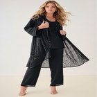 Plus Size Beaded Georgette Scoop Neck 3-Piece Pant Set image number null