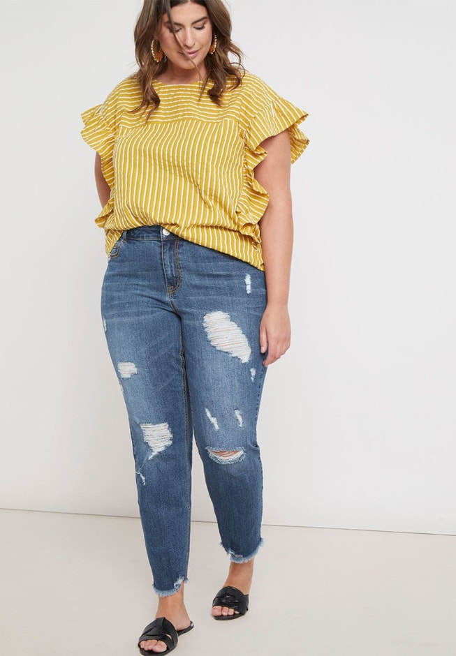 Classic Fit Distressed Boyfriend Jean image number 2