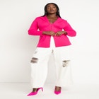 Wide Leg Distressed Jeans image number null