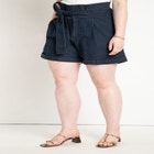 Denim Shorts With Belt image number null