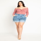 Elastic Waistband Shorts with Pleat Detail image number null