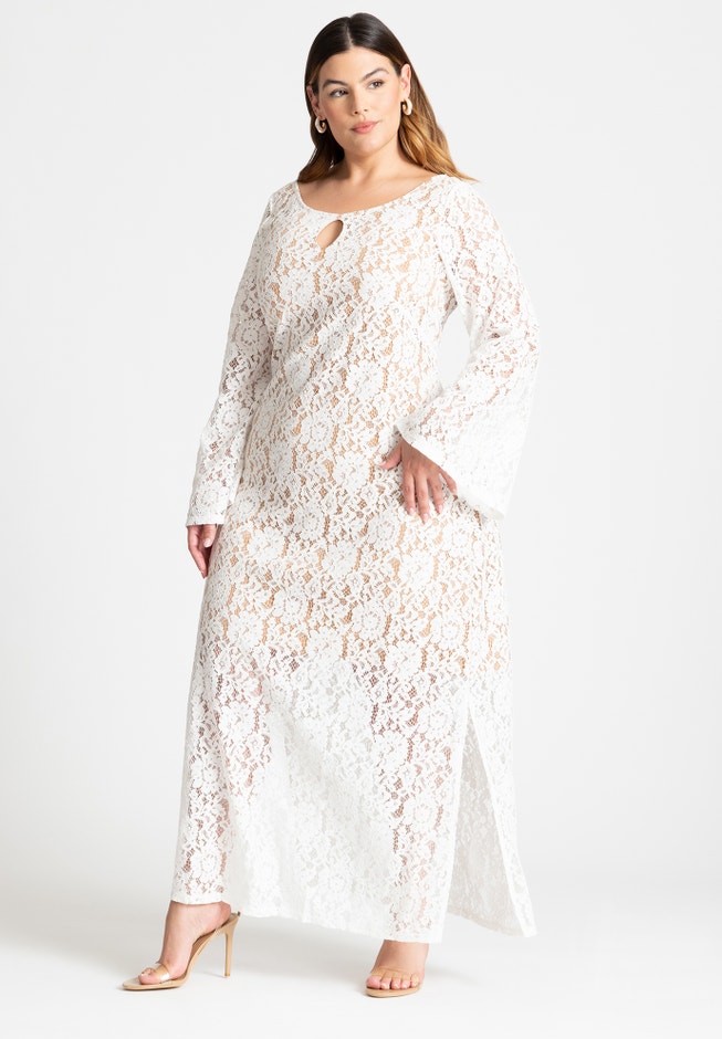 Lace Keyhole Maxi Dress image number 0