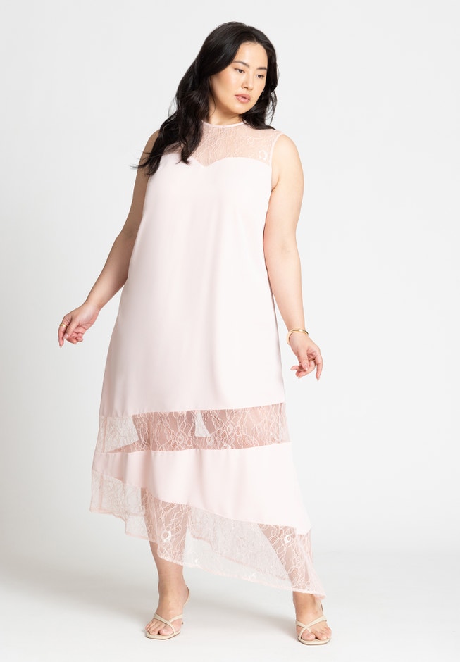 Mixed Lace Sleeveless Dress image number 0
