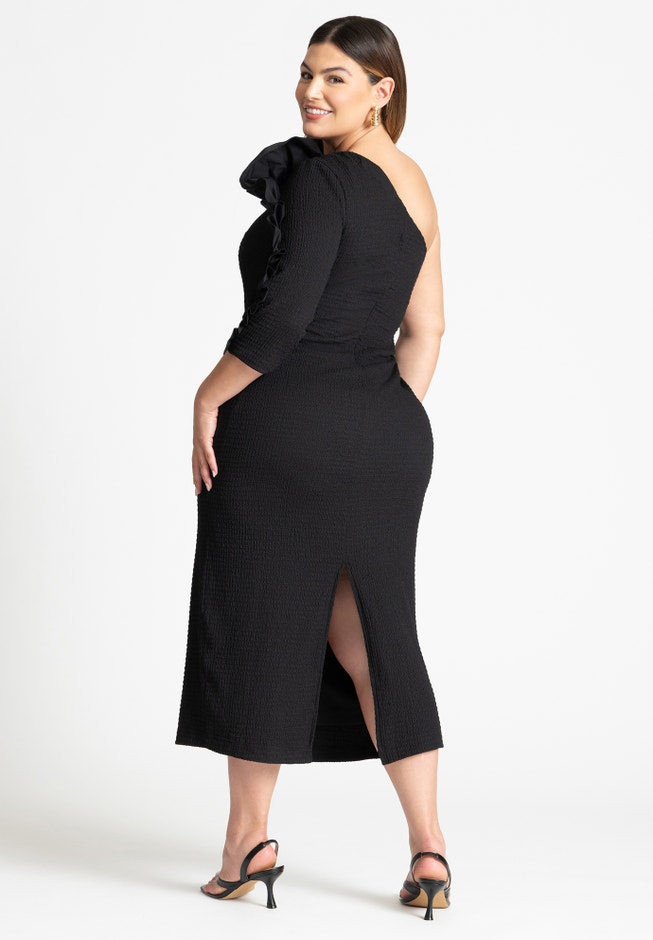 Popcorn Ruffle Column Dress image number null