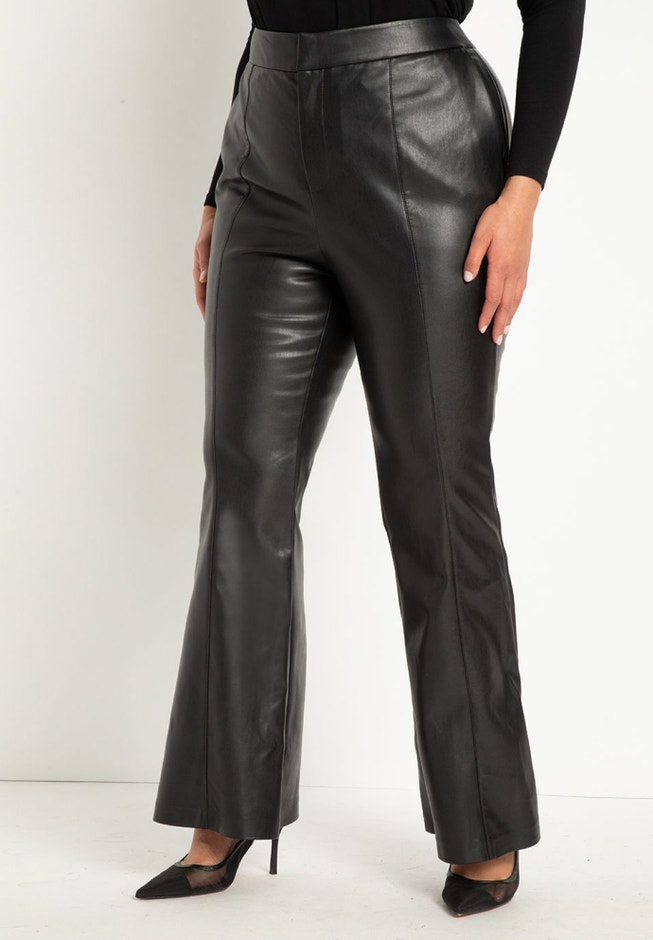 Faux Leather Flare Leg Trouser image number 2