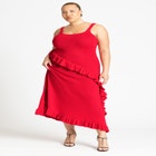  Sweater Ruffle Tank Dress image number null