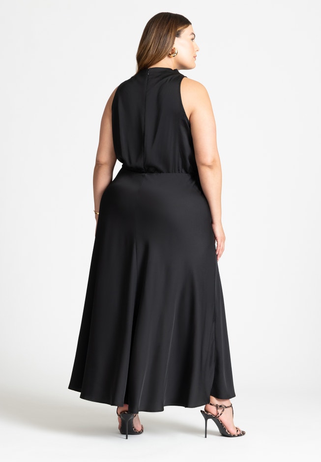 Draped Satin Maxi Dress image number 1