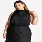 Draped Satin Maxi Dress image number null