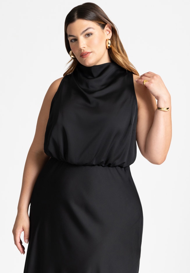 Draped Satin Maxi Dress image number 2