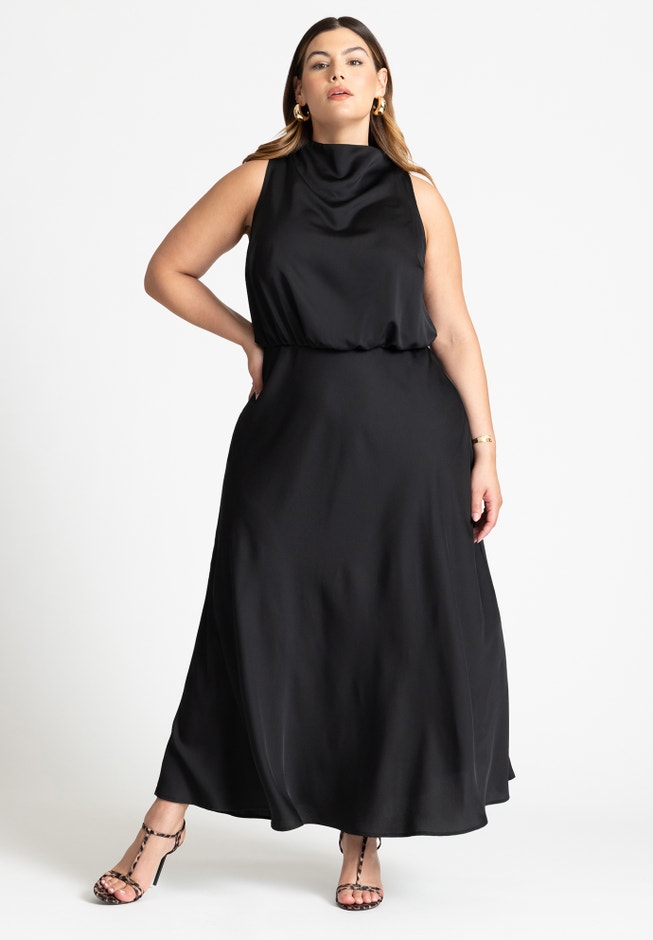 Draped Satin Maxi Dress image number 0