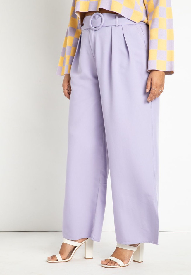 Belted Trouser With Side Slit image number 1