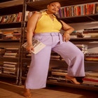 Belted Trouser With Side Slit image number null