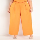 Pleated Wide Leg Satin Trouser image number null