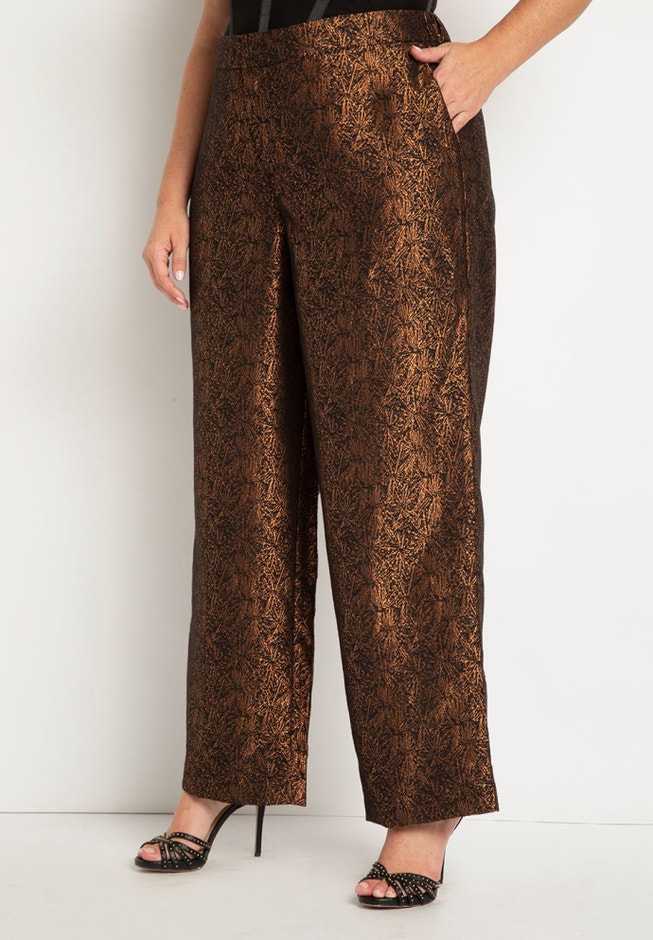 Wide Leg Brocade Pant image number 1