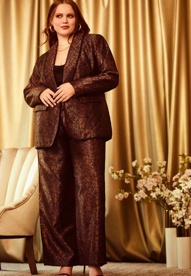Wide Leg Brocade Pant image number 3
