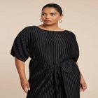 Draped Plisse Dress image number null