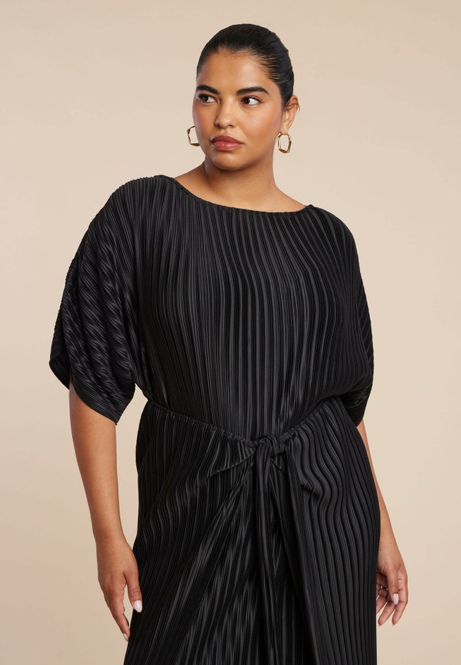 Draped Plisse Dress image number 3
