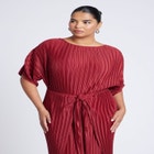 Draped Plisse Dress image number null