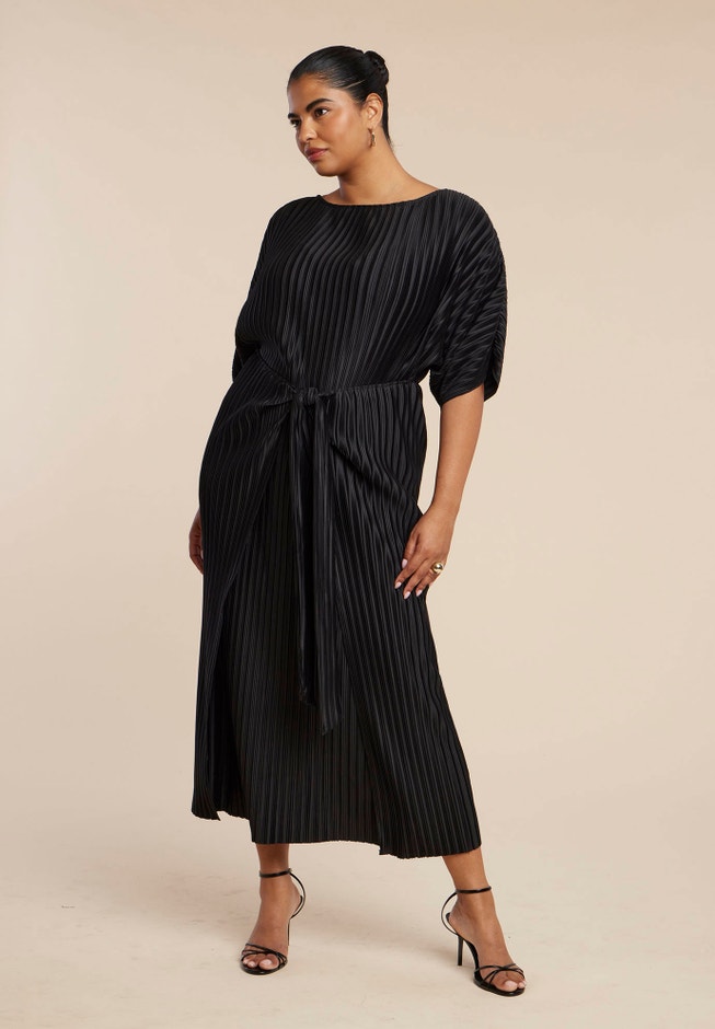 Draped Plisse Dress image number 0