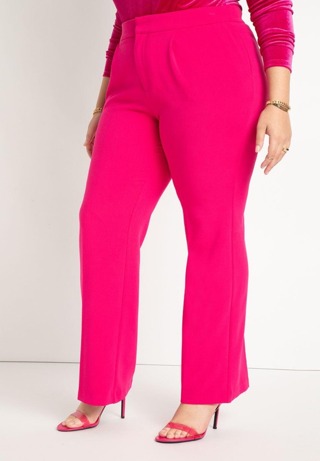 Pop Color Pleated Flare Leg Trouser image number 1