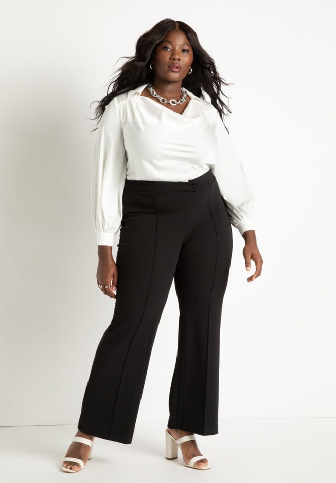 Overlap Waist Flare Leg Pant image number 0